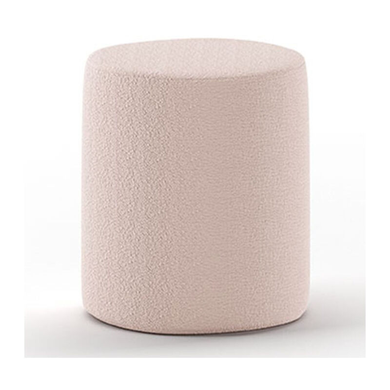 Pouf Design Bouclé 'Moon' 41cm Rose