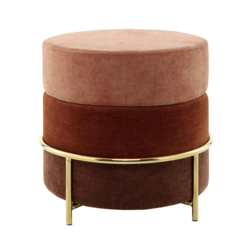 Pouf Design en Velours 'Matilda' 48cm Terracotta