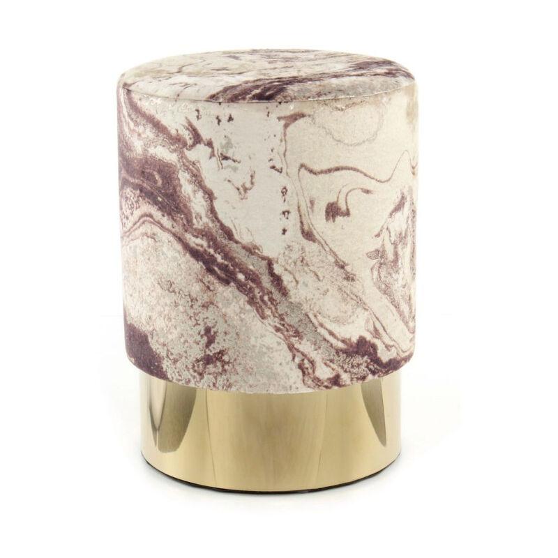 Pouf Design Marbré 'Gipsy' 46cm Bronze