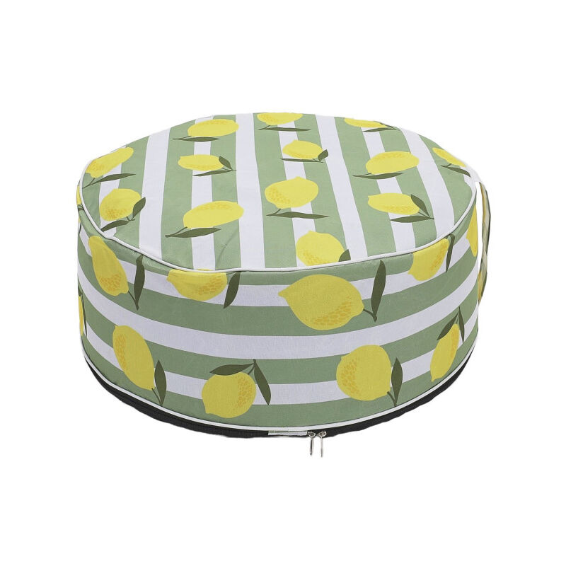 Paris Prix - Pouf Gonflable Imprimé 'Citron' 56cm Jaune & Vert