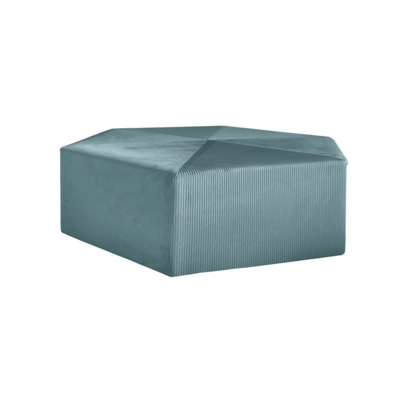 Pouf Velours Côtelé 'Giulia' 75cm Bleu Canard