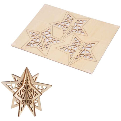 Paris Prix - Puzzle 3d à Personnaliser étoile De Noël 8cm Naturel