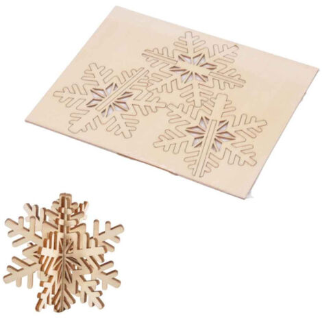 Paris Prix - Puzzle 3d à Personnaliser flocon De Noël 8cm Naturel