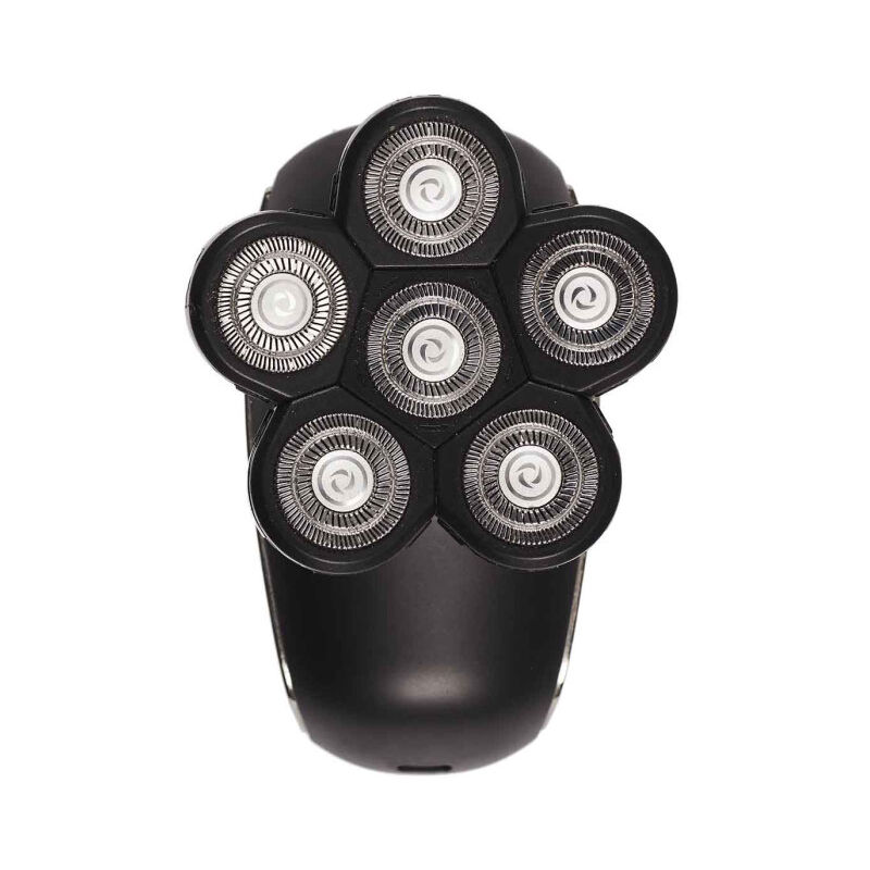 Rasoir avec 6 Têtes Flottantes 'usb' 10cm Noir