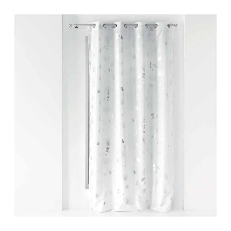 Rideau Déco à Œillets 'Bloomy' 140x260cm Blanc