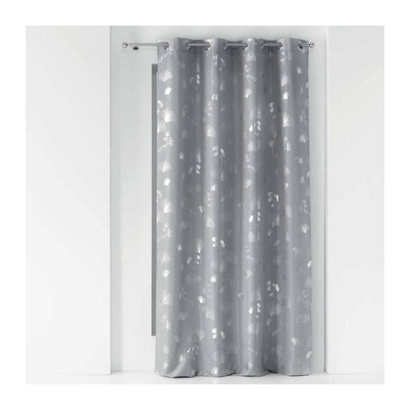 Rideau Déco à Œillets 'Bloomy' 140x260cm Gris