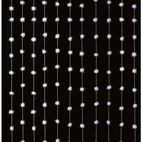 Paris Prix - Rideau De Boules De Coton neige 90x200cm Blanc