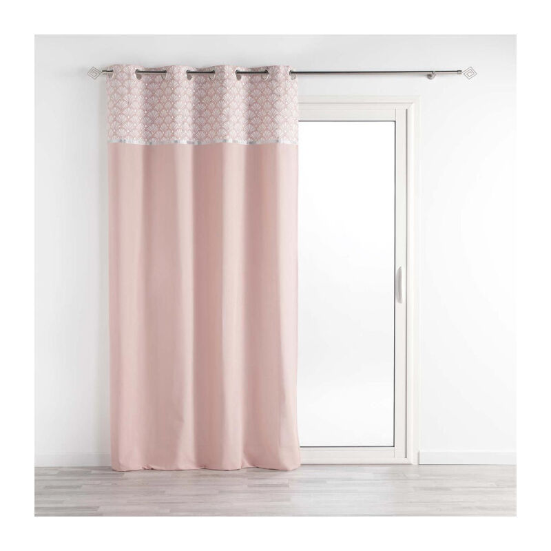 Rideau à Œillets Imprimé 'Art Chic' 140x240cm Rose