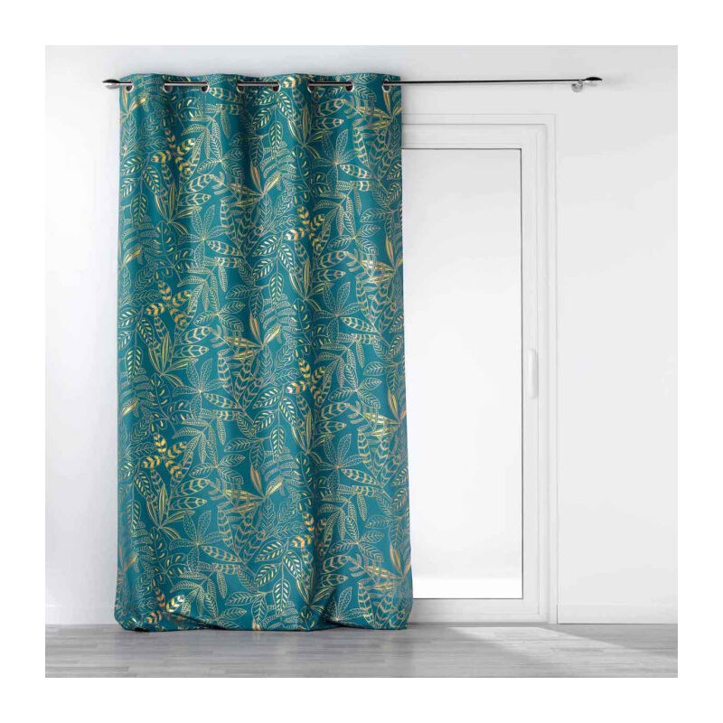 Rideau à Œillets Imprimé 'Belflor' 140x260cm Émeraude