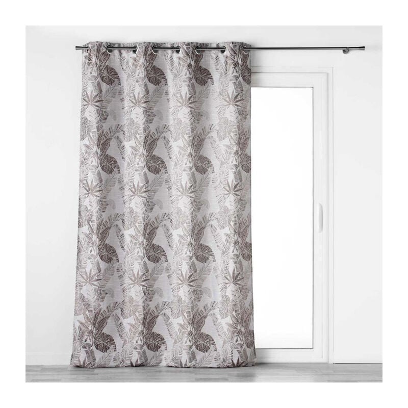 Rideau à Œillets Imprimé 'Faggy' 140x260cm Taupe