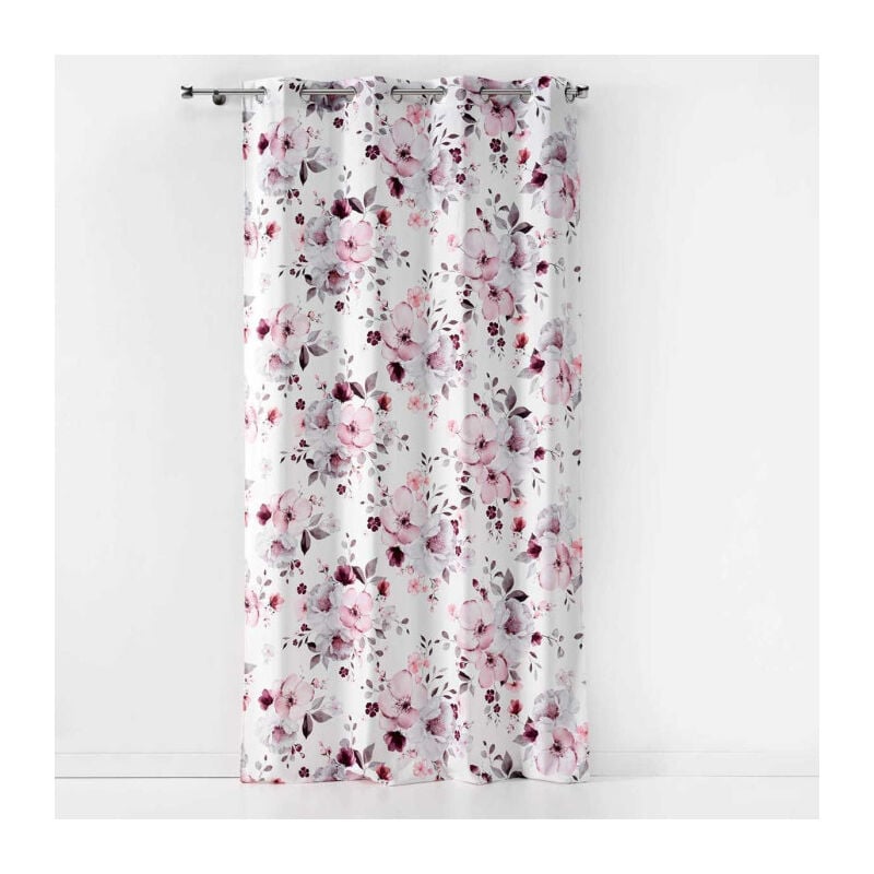 Rideau à Œillets 'Velvet Flower' 140x240cm Blanc