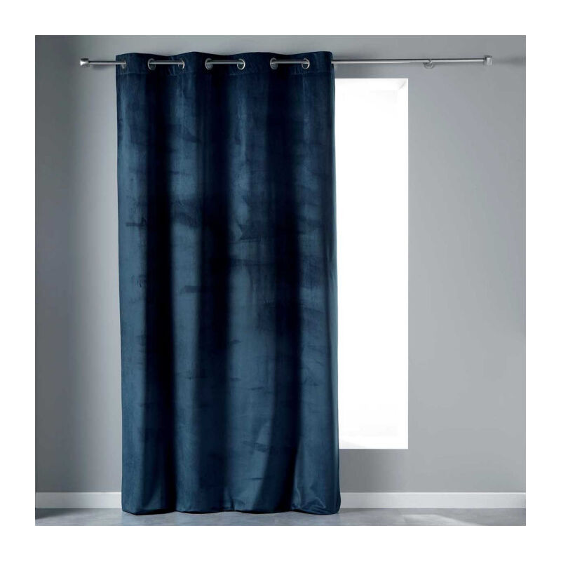 Rideau à Œillets 'Velvetine' 140x240cm Bleu Marine