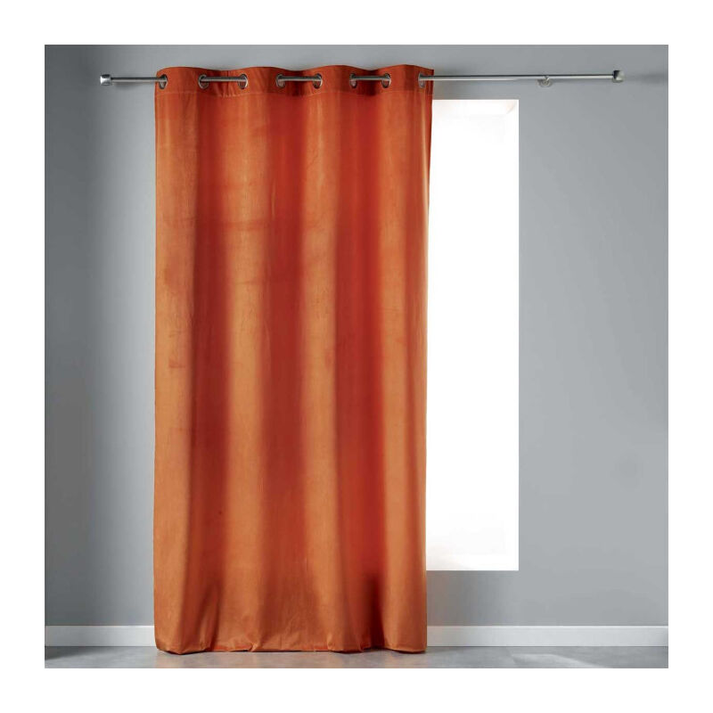 Rideau à Œillets 'Velvetine' 140x280cm Terracotta