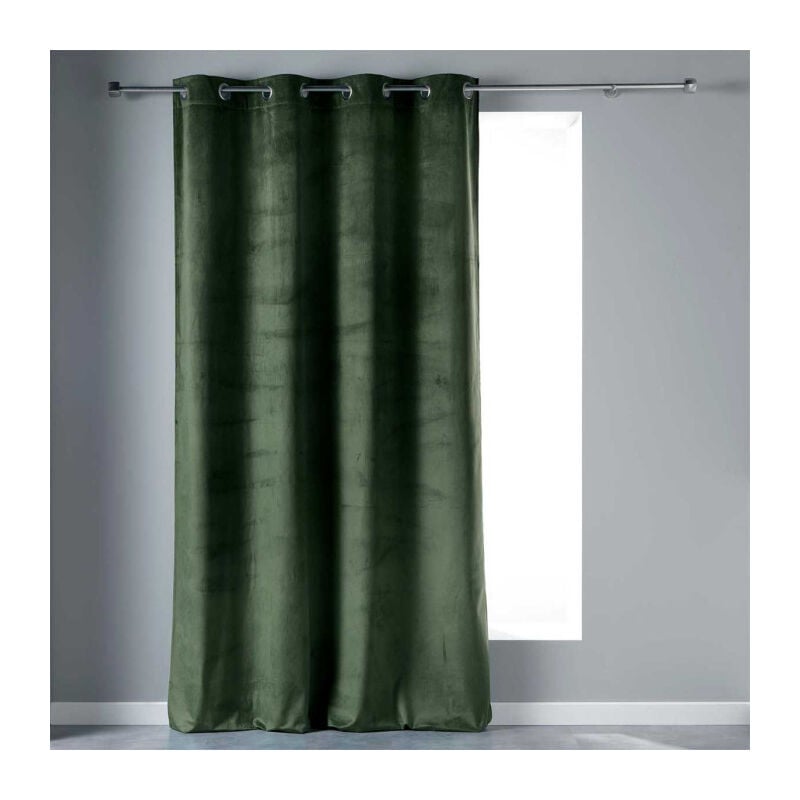 Rideau à Œillets 'Velvetine' 140x280cm Vert Kaki