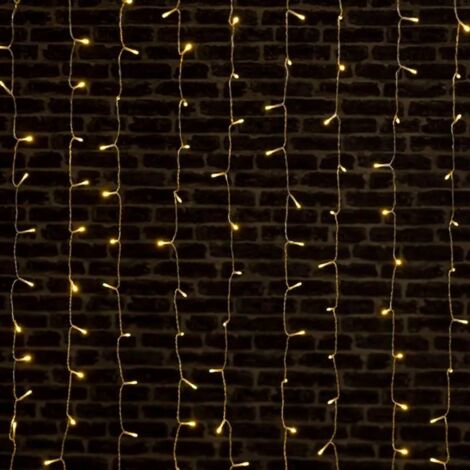 Paris Prix - Rideau Lumineux Led 30 Tombées 300cm Blanc Chaud