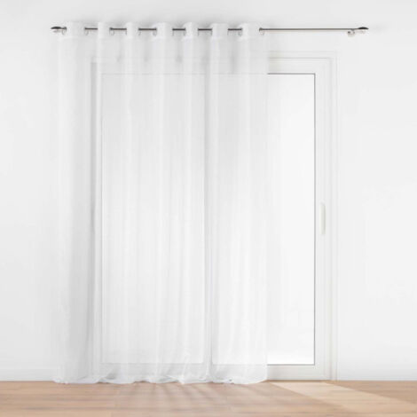 Paris Prix – Rideau voilage à œillets 240x240cm blanc – 100% polyester léger et durable – Résistant aux plis – Finition voile sablé