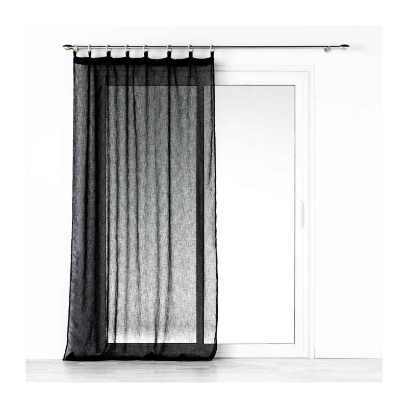 Rideau Voilage à Œillets 'Minalisa' 140x240cm Noir