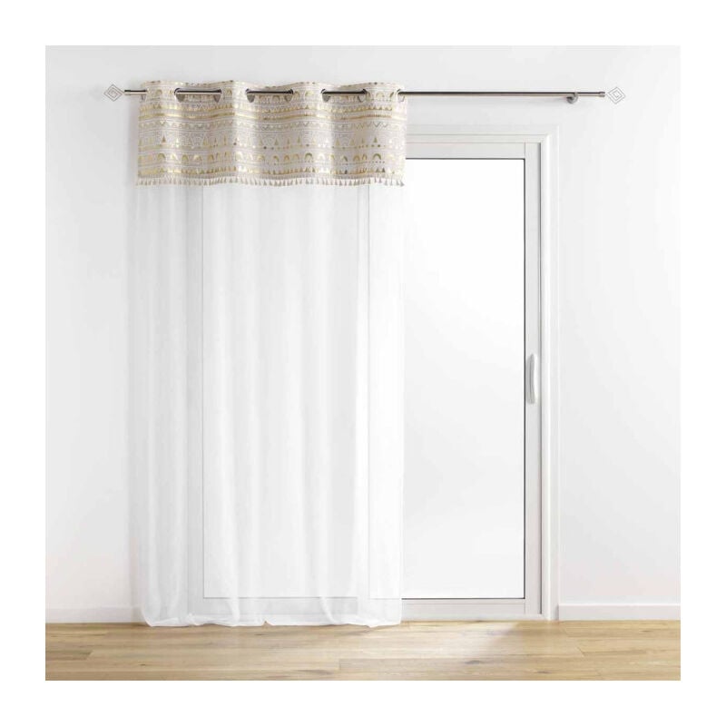 Rideau Voilage à Œillets 'Sundore' 140x240cm Or