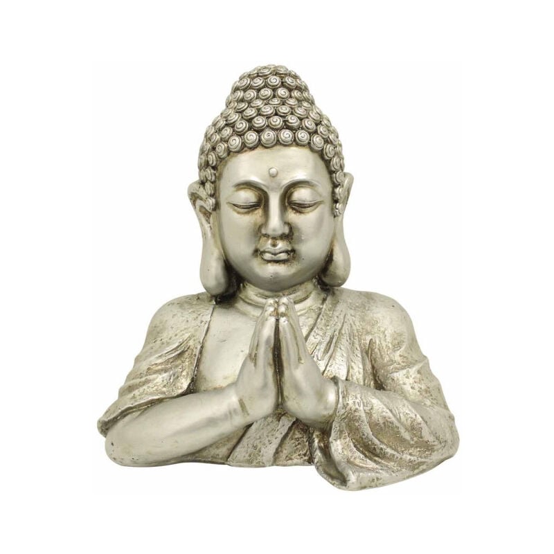 Paris Prix - Statue Déco Bouddha buste 40cm Argent