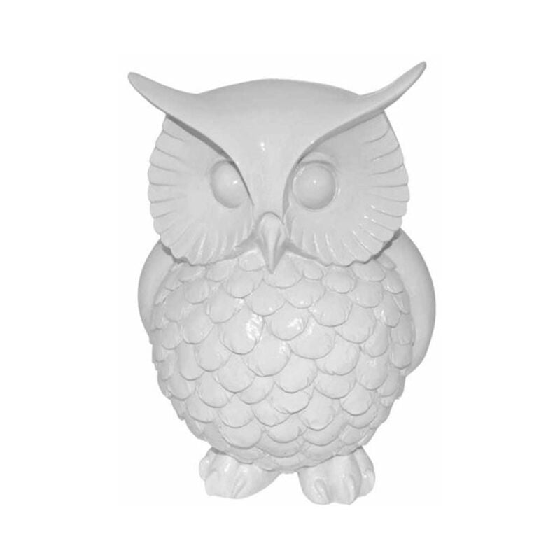 Statue Déco Chouette 'Harry' 22cm Blanc