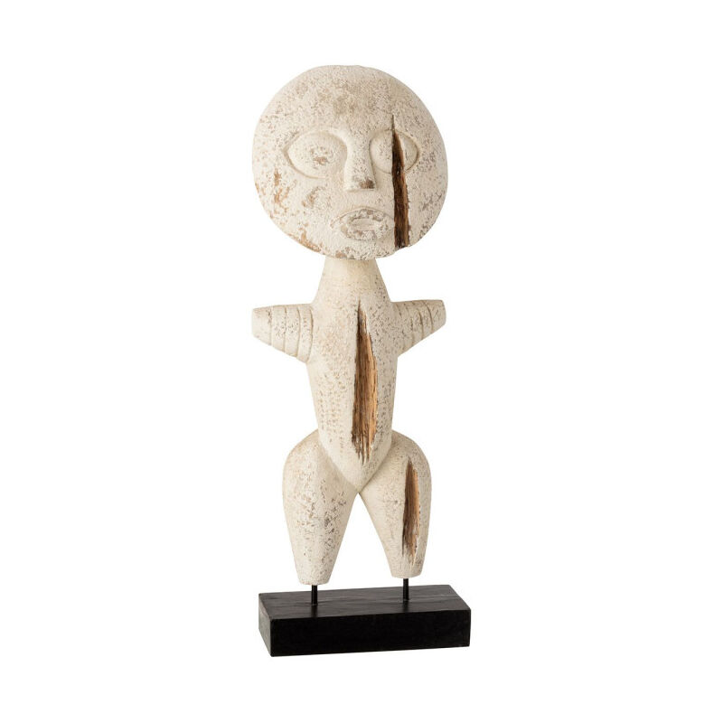 Paris Prix - Statue Déco en Bois 'Alba' 57cm Blanc