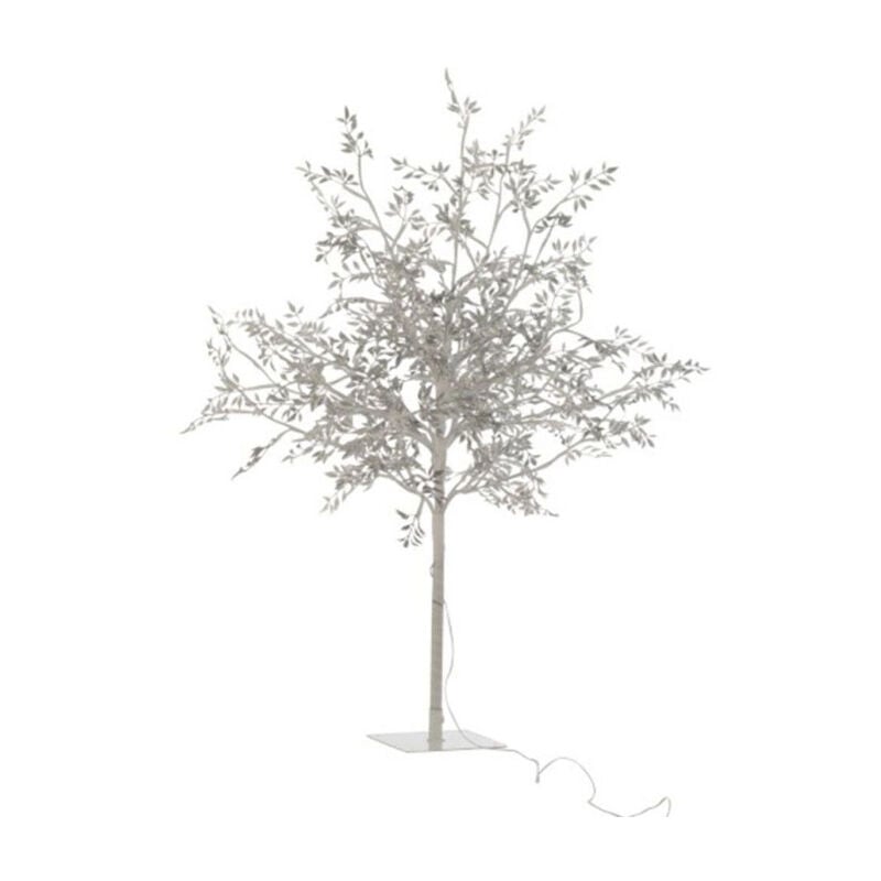 Statue Déco à LED "Arbre Feuilles" 100cm Argent