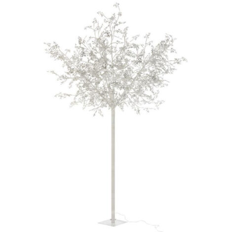 Paris Prix – Statue déco à LED arbre lumineux 250cm – Couleur argent – Puissance 12W – Câble 500cm pour installation facile