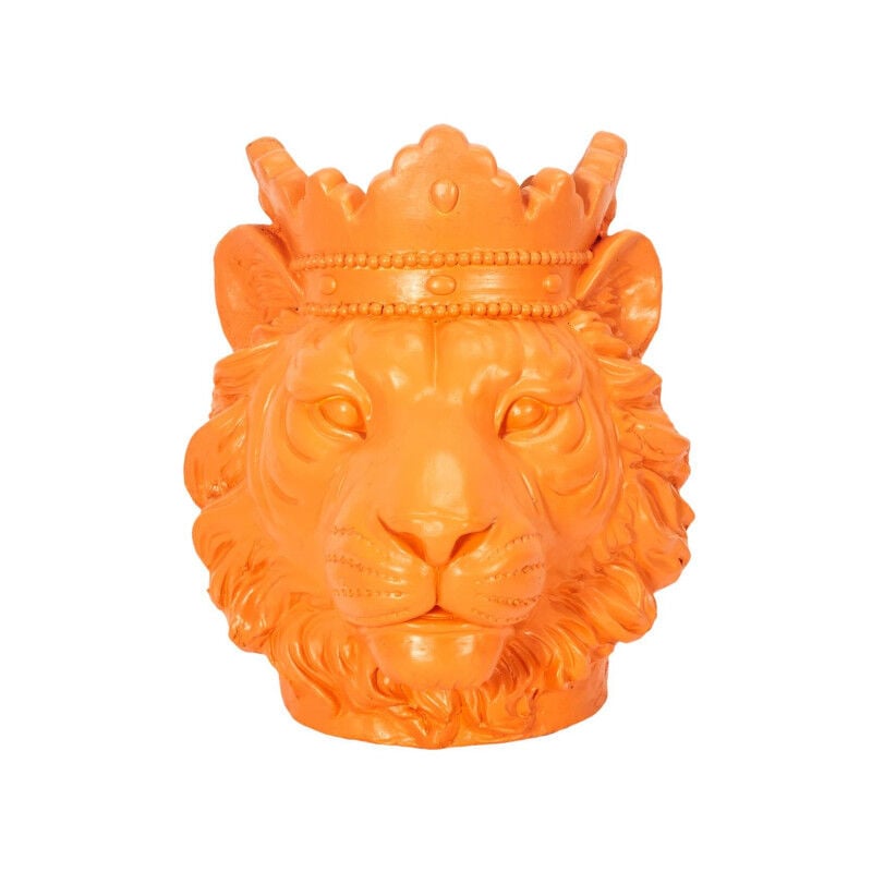 Statue & Porte Plante 'Lion' 35cm Orange