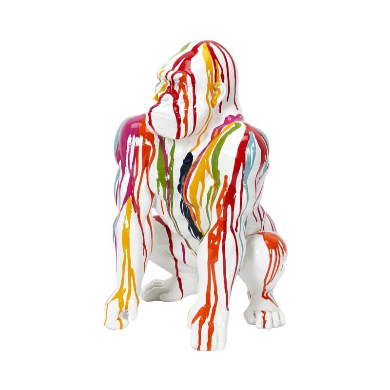 Paris Prix - Statuette Déco Gorille 'Rainbow' 46cm Multicolore