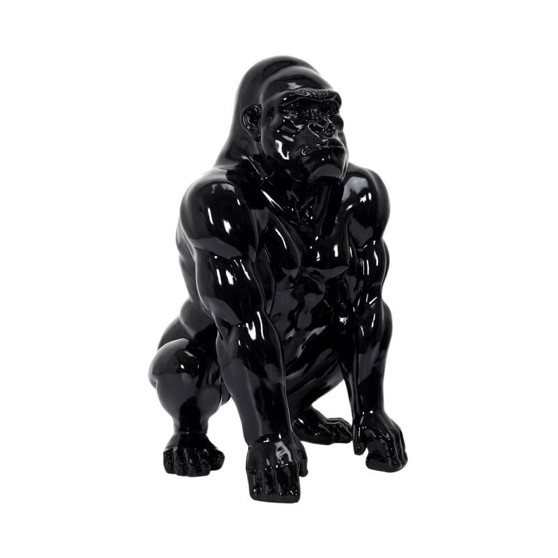 Paris Prix - Statuette Déco Gorille 'Sculpture' 46cm Noir