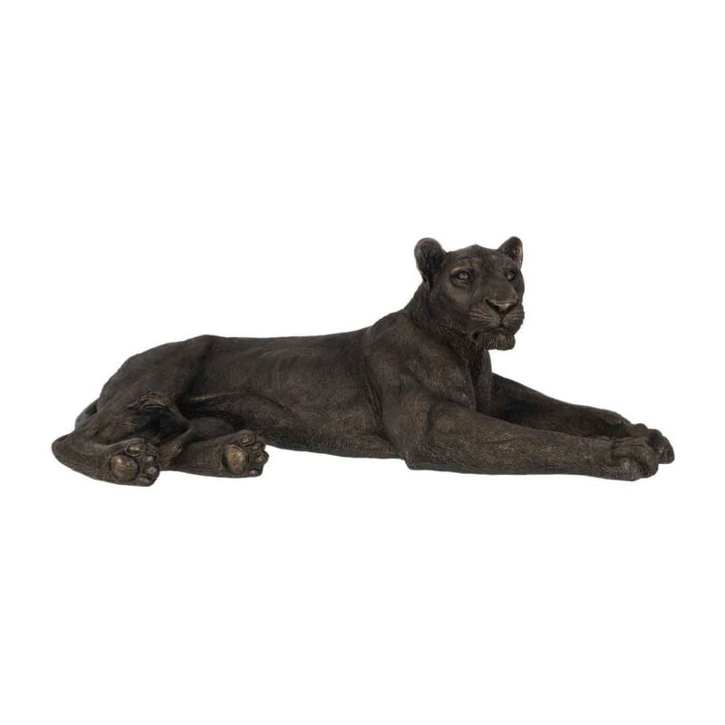 Statuette Déco 'Lionne Couchée' 81cm Bronze