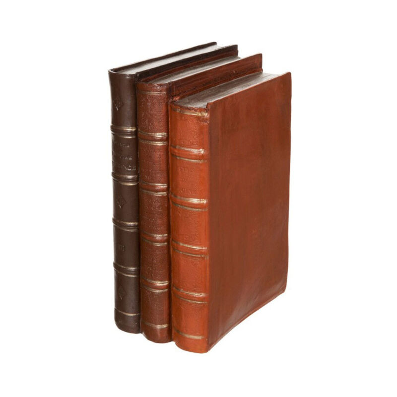 Paris Prix - 3 Livres Déco 'Michel' 28cm Marron