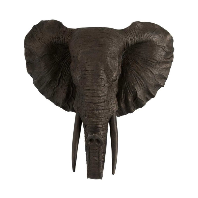 Paris Prix - Statuette Déco 'Éléphant Suspendu' 43cm Marron