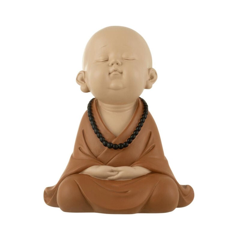 Statuette Déco "Moine Zen" 23cm Marron