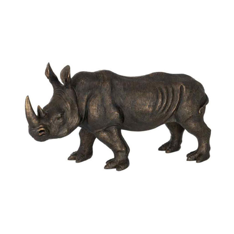 Statuette Déco "Rhinocéros" 63cm Bronze