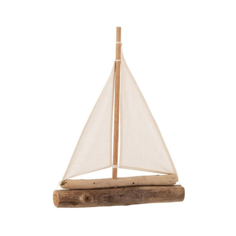 Paris Prix - Voilier Déco 'Bois Flotté' 48cm Naturel