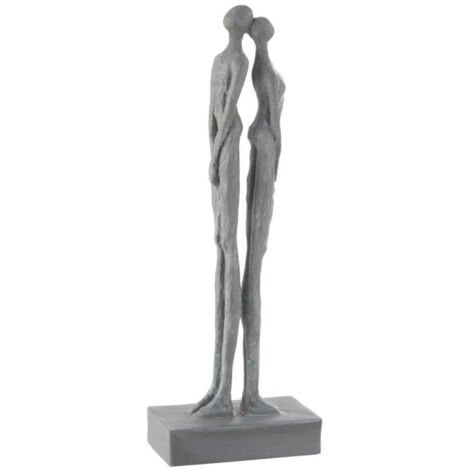 Paris Prix Statuette Déco Couple avec Enfant 31cm Blanc pas cher 