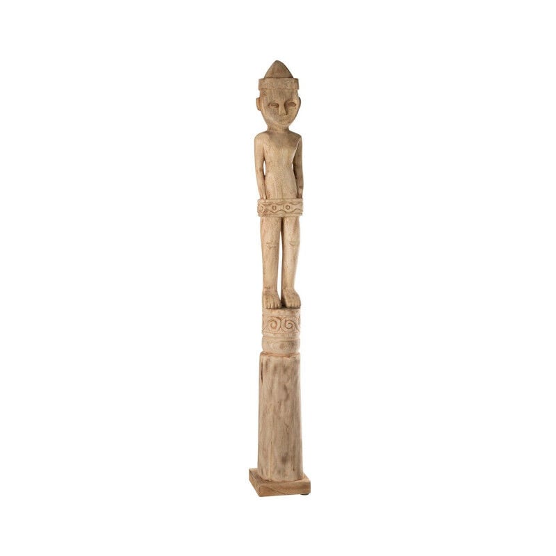 Paris Prix - Statuette Déco 'Personnage Africain Debout' 114cm Naturel