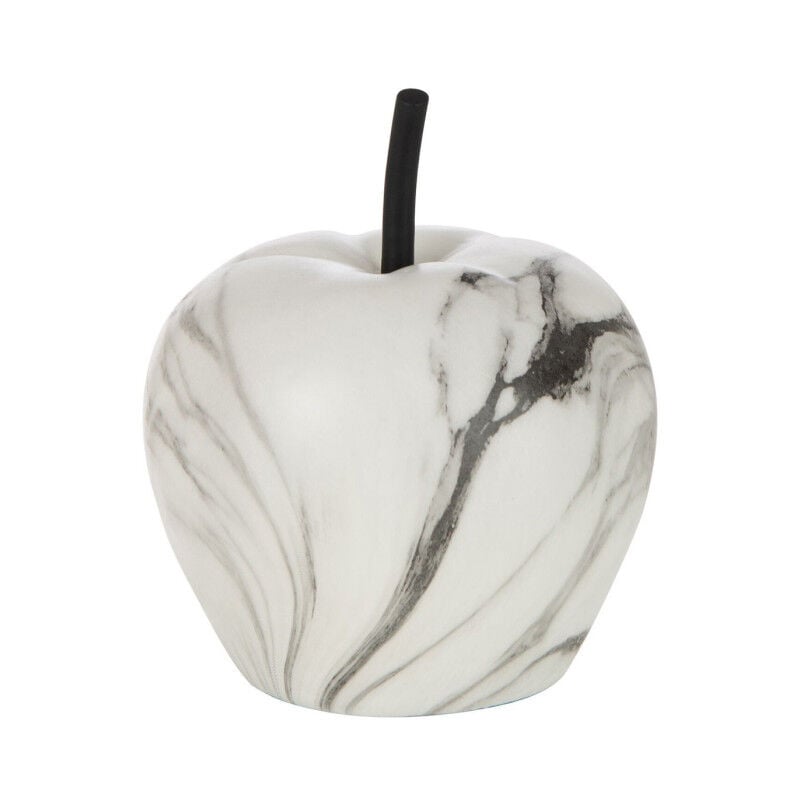 Paris Prix - Pomme Déco 'Effet Marbre' 17cm Blanc