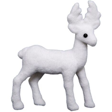 Paris Prix - Statuette Déco renne Debout 22cm Blanc