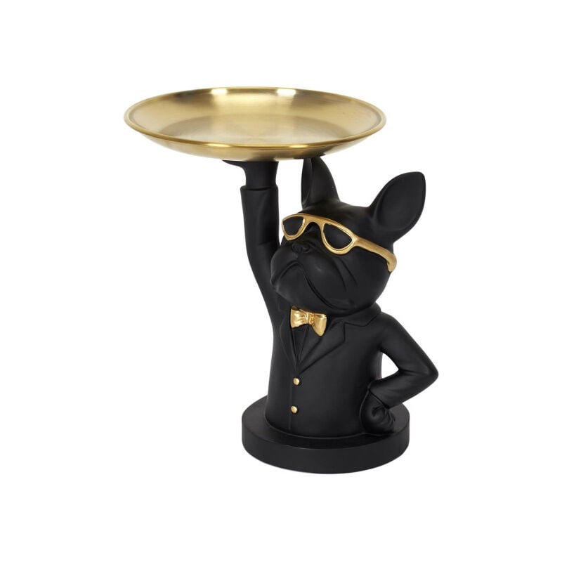 Paris Prix - Statuette & Vide-Poche 'Bulldog ii' 21cm Noir