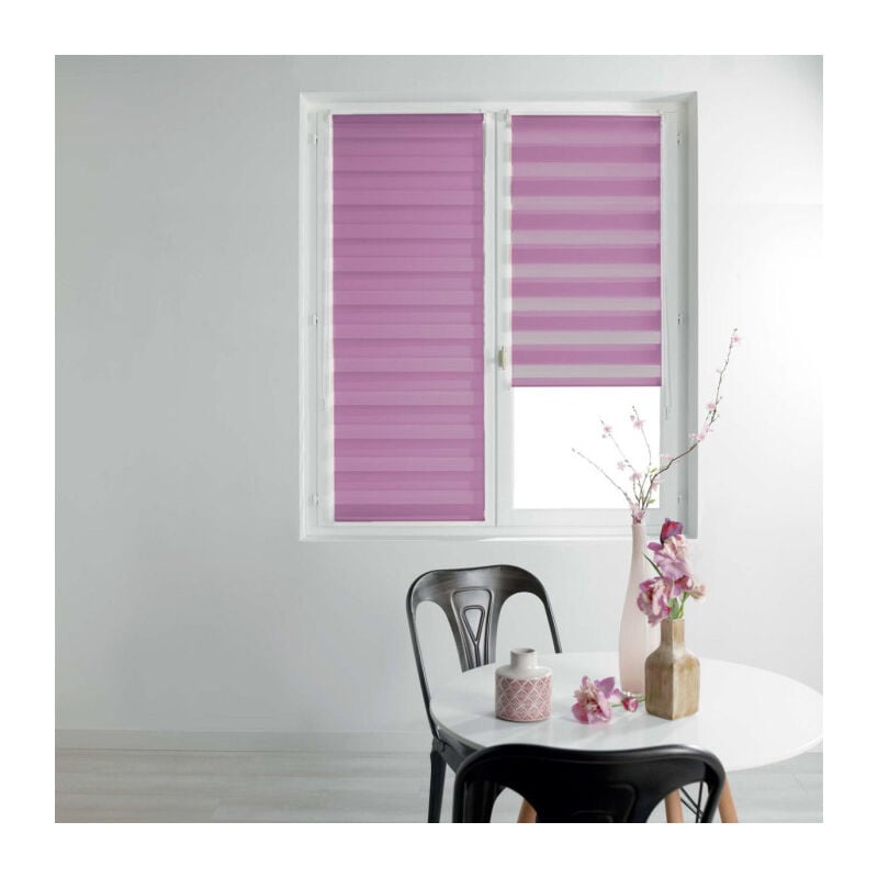 Paris Prix - Store Enrouleur Jour Nuit 'Daynight' 120x180cm Violet