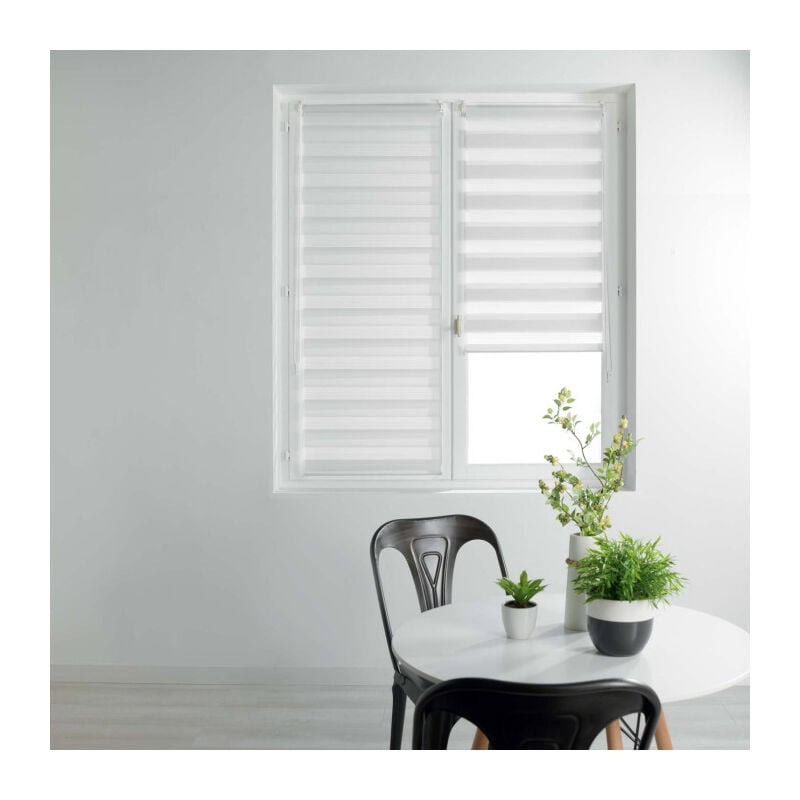 Paris Prix - Store Enrouleur Jour Nuit 'Daynight' 90x180cm Blanc