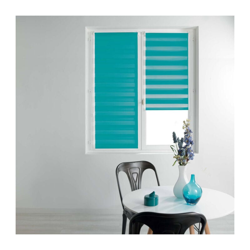 Paris Prix - Store Enrouleur Jour Nuit 'Daynight' 90x180cm Bleu