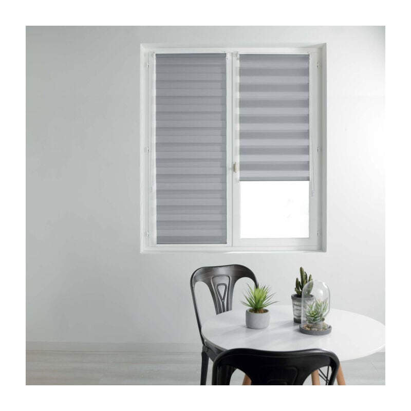 Store Enrouleur Jour Nuit "Daynight" 90x180cm Gris