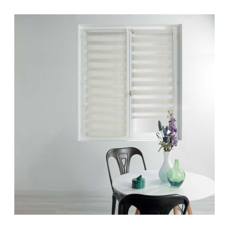 Paris Prix - Store Enrouleur Jour Nuit 'Daynight' 90x180cm Lin