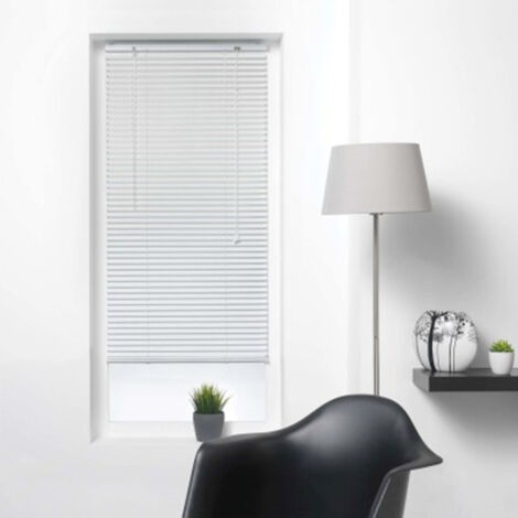 Paris Prix – Store vénitien 90x130cm en aluminium blanc – Facile d'entretien – Système d'attache pratique – Pour tous types d'intérieurs