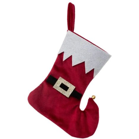 Paris Prix - Sujet De Noël botte De Père Noël 16cm Rouge