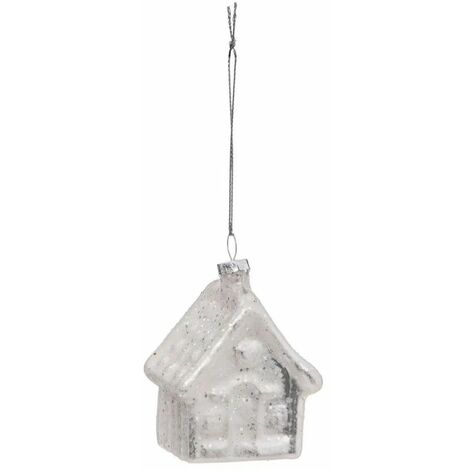 Paris Prix - Sujet De Noël Chalet souffle Polaire 6cm Blanc