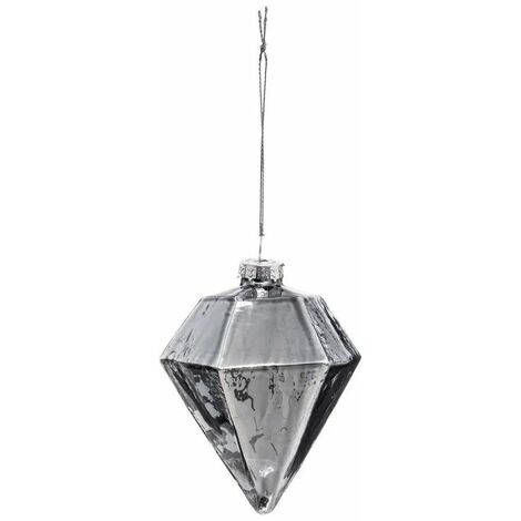 Paris Prix - Sujet De Noël Déco diamant 9cm Argent